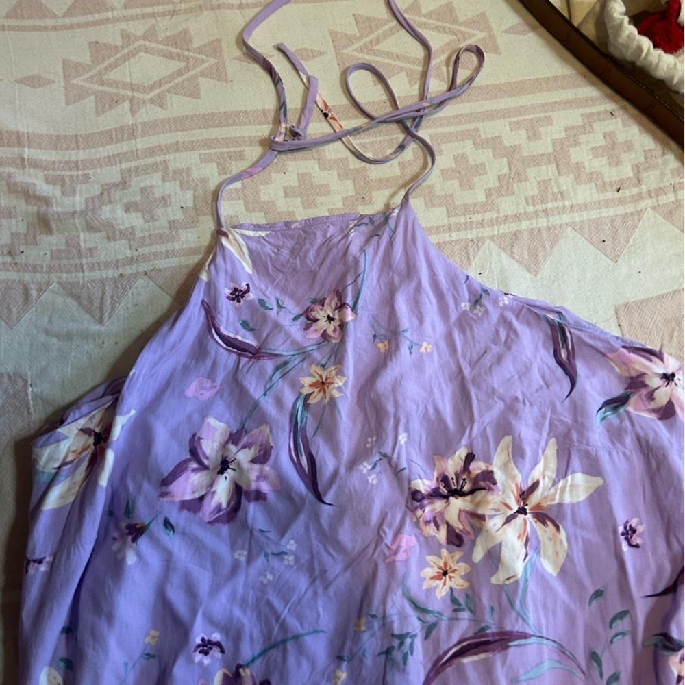 Lavender Floral Halter Maxi Dress - Unbranded - Picture 3 of 12